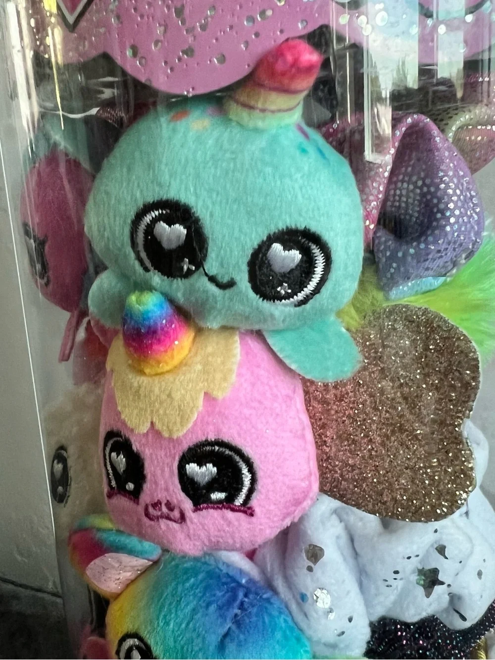 NWT ScrunchMiez Shimmer Series 7 Pack Super Set With Unicorn Display Stand